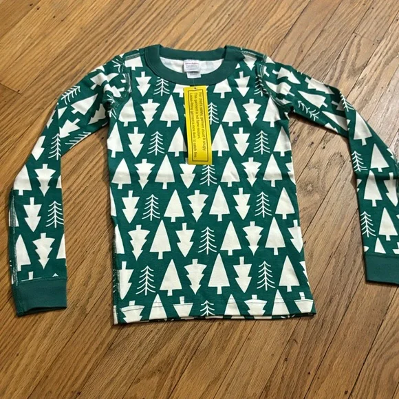 *NWT* organic* Hanna Andersson Green and White Tree Print Kids Pajamas - Picture 5 of 6